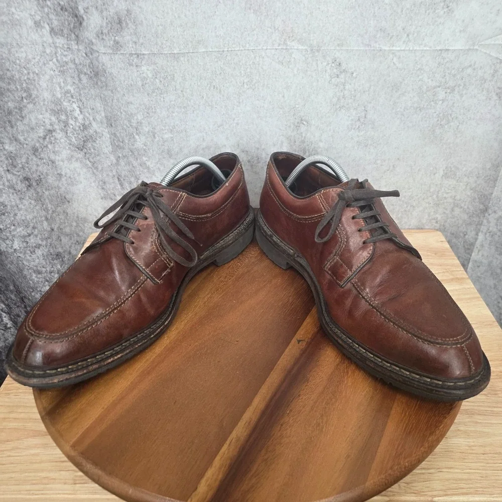 Allen Edmonds Wilbert Oxford Shoes Mens 13 Brown Leather Split Toe Derby Comfort